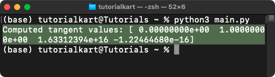 numpy.tan() Using the out Parameter